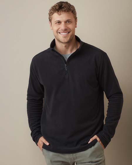 Fleece pullover with half-zip for men