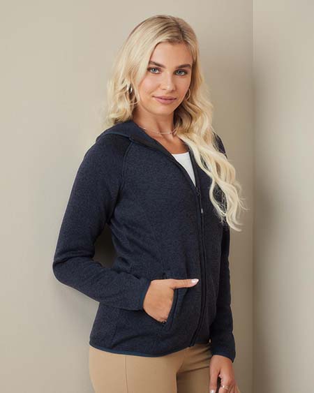 Lux Kapuzen-Strickfleece-Jacke für Damen